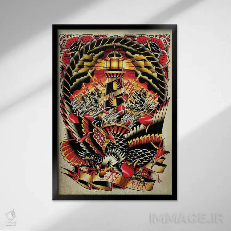 تابلو آخرین بندرگاه اثر تایلر بردوگ - نمای قابدار مشکی