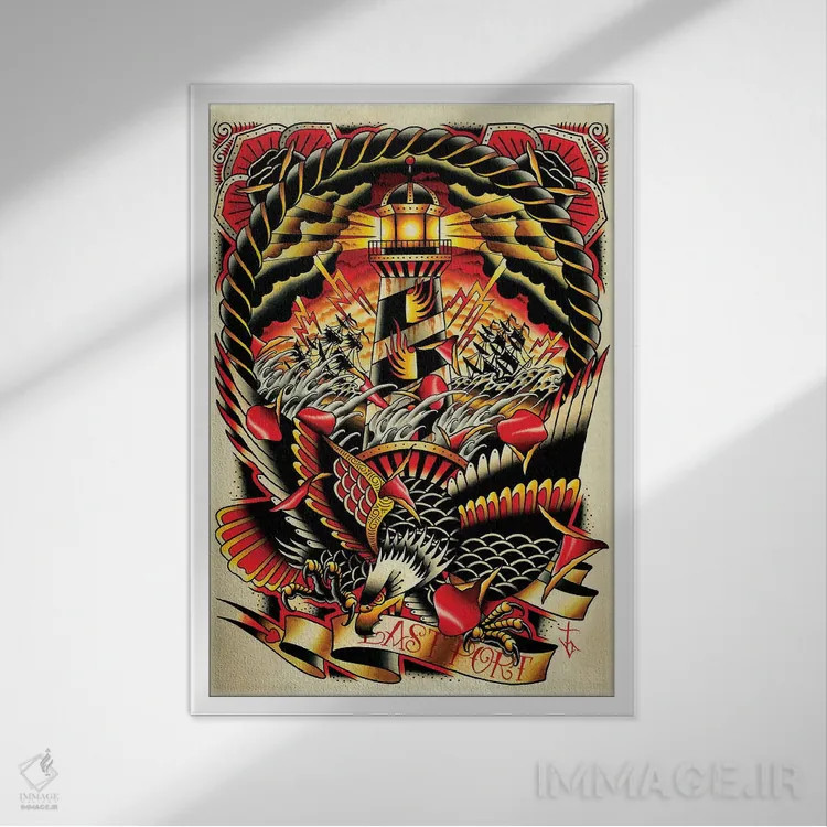 تابلو آخرین بندرگاه اثر تایلر بردوگ - نمای قابدار سفید