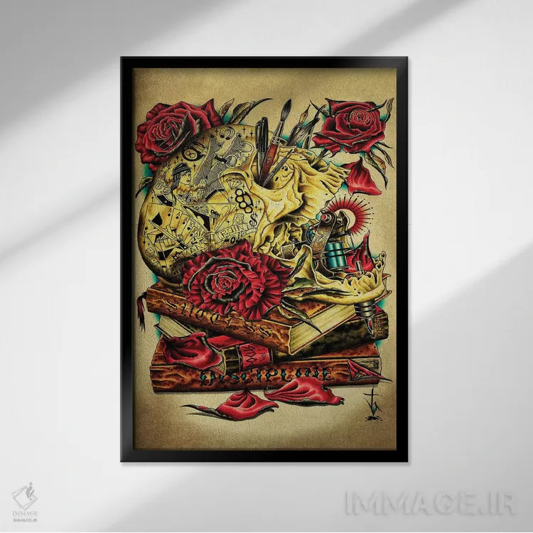 تابلو هنر دستی اثر تایلر بردوگ - نمای قابدار مشکی