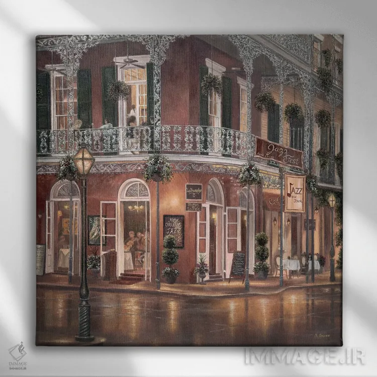 تابلو جاز روز اثر بتسی براون - نمای روبهرو روی دیوار