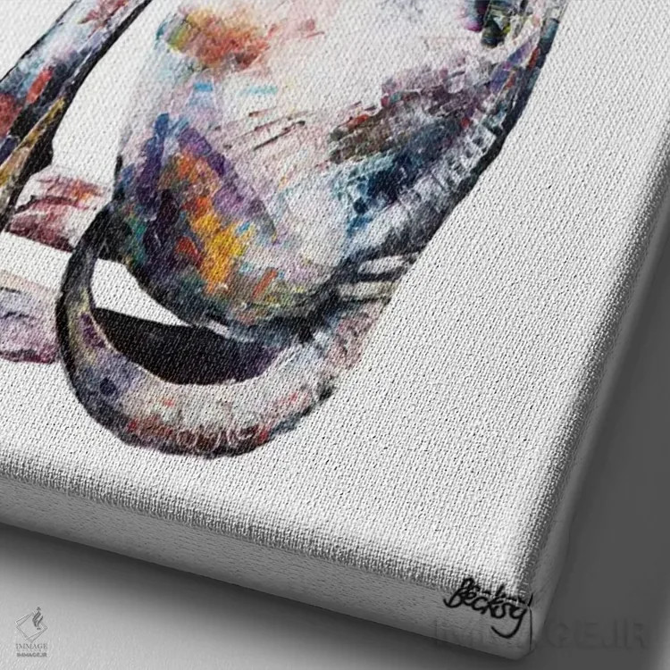 تابلو لری اثر بکسی - نمای نزدیک بافت بوم