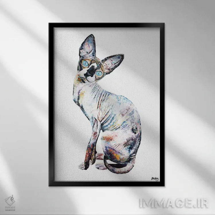 تابلو لری اثر بکسی - نمای قابدار مشکی