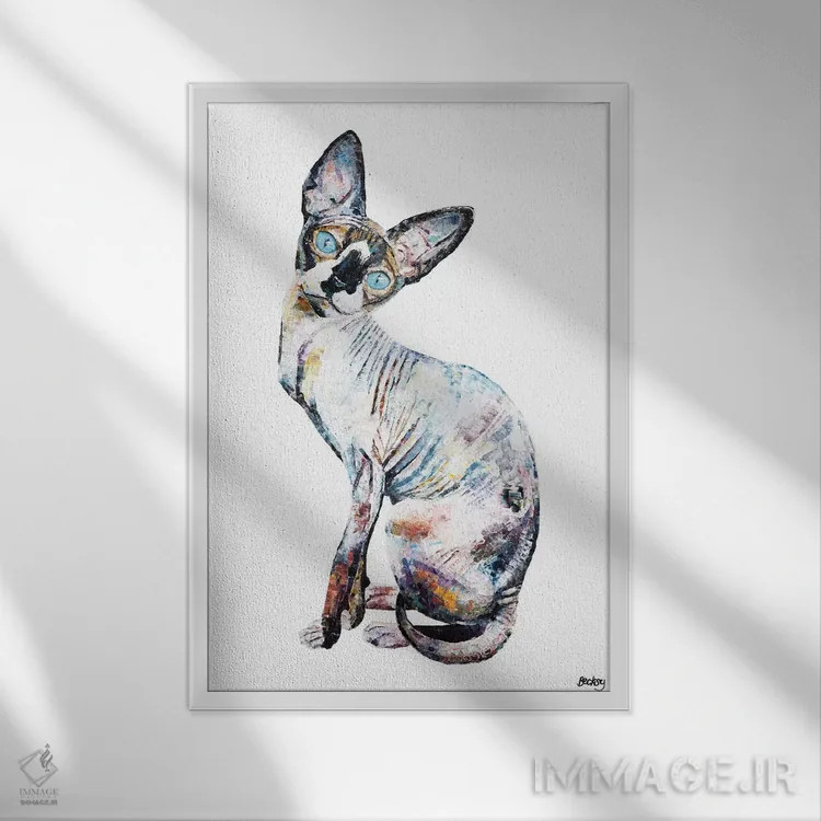 تابلو لری اثر بکسی - نمای قابدار سفید