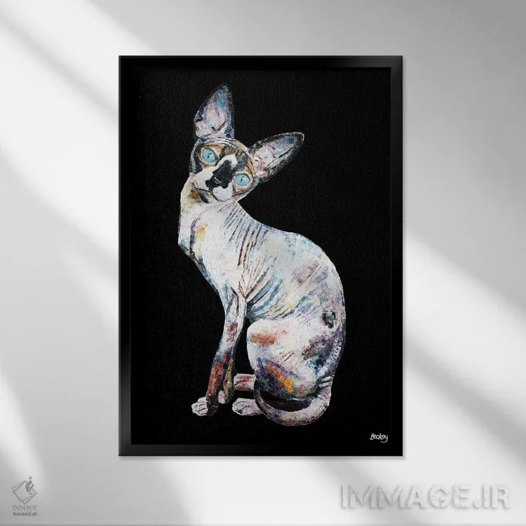 تابلو Black Background,لری، پسزمینهٔ سیاه اثر بکسی - نمای قابدار مشکی