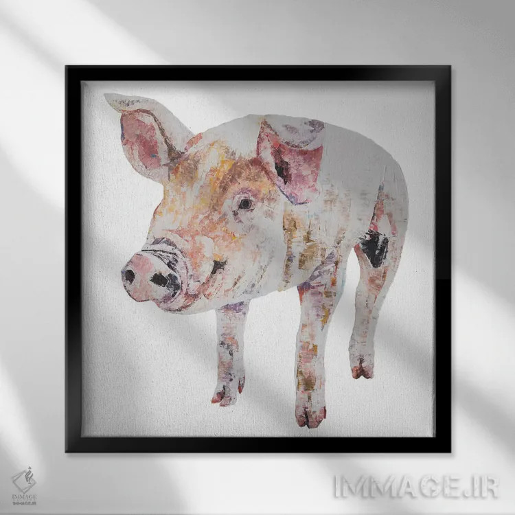 تابلو جیم اثر بکسی - نمای قابدار مشکی