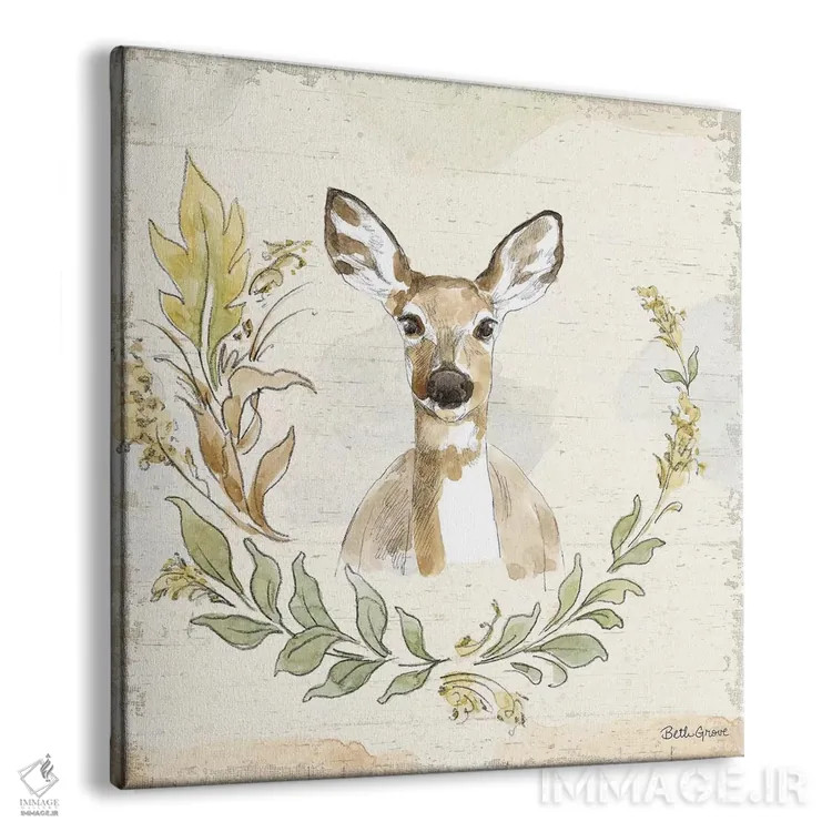 تابلو حلقه گل جنگلی VII اثر بث گروو - نمای پرسپکتیو محصول