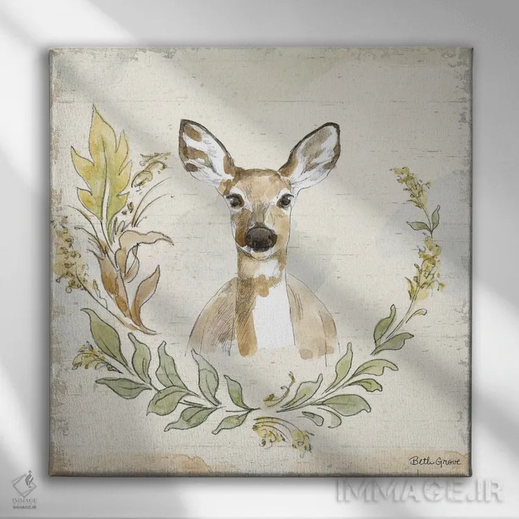 تابلو حلقه گل جنگلی VII اثر بث گروو - نمای روبهرو روی دیوار