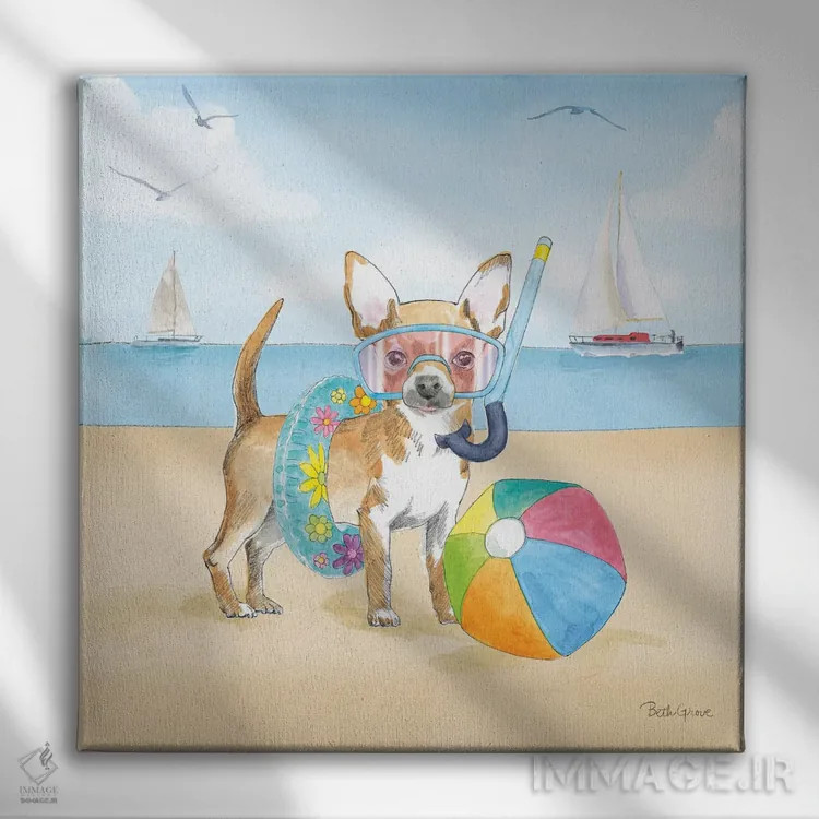 تابلو پنجههای تابستانی II بدون نوشته (حیوانات خانگی) اثر بث گروو - نمای روبهرو روی دیوار