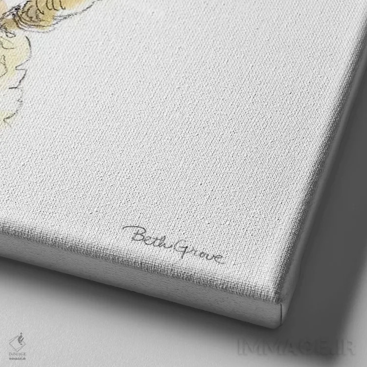 تابلو پنجههای تعطیلات VI روی زمینه سفید (حیوانات خانگی) اثر بث گروو - نمای نزدیک بافت بوم