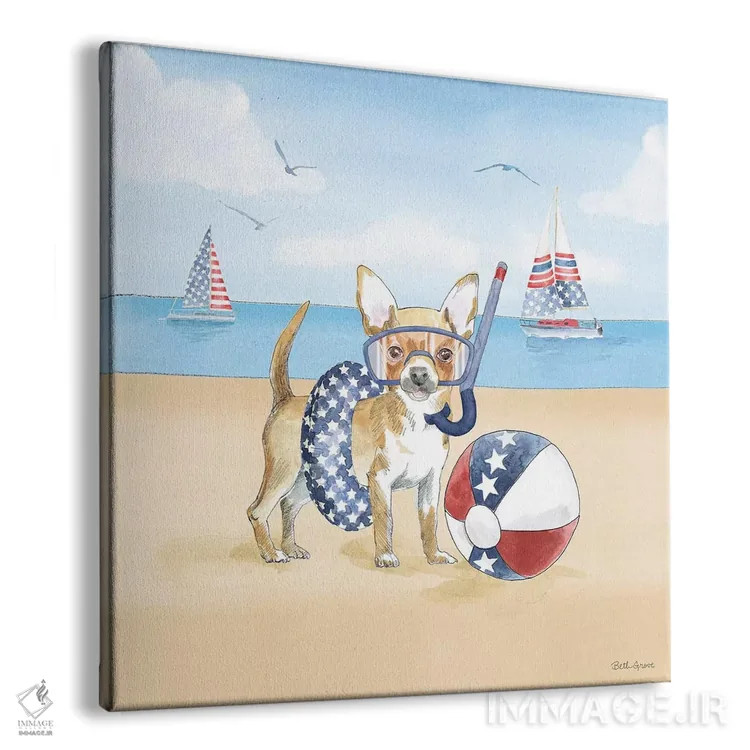 تابلو پنجههای تابستانی میهنپرستانه II (حیوانات خانگی) اثر بث گروو - نمای پرسپکتیو محصول