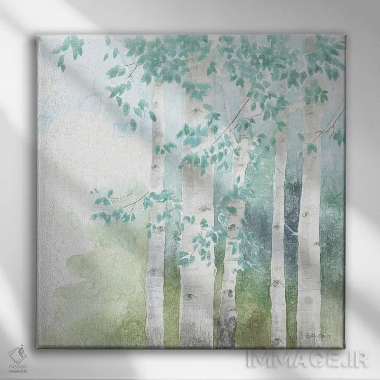 تابلو برگهای طبیعت III بدون طلا اثر بث گروو - نمای روبهرو روی دیوار