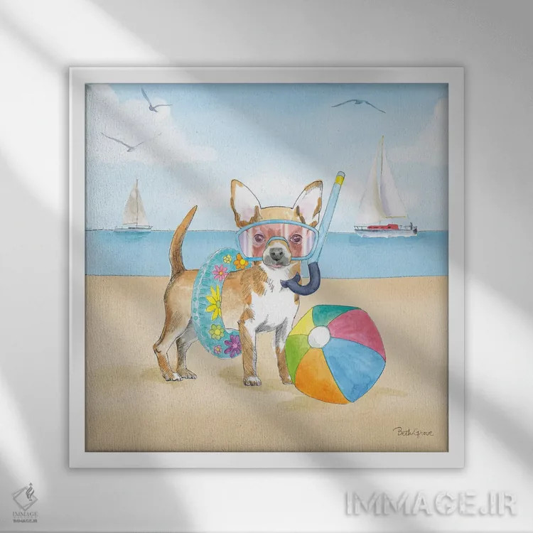 تابلو پنجههای تابستانی II بدون نوشته (حیوانات خانگی) اثر بث گروو - نمای قابدار سفید