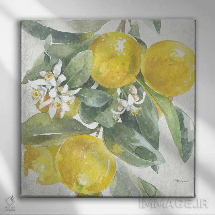 تابلو جذابیت مرکبات: لیموها I اثر بث گروو - نمای روبهرو روی دیوار