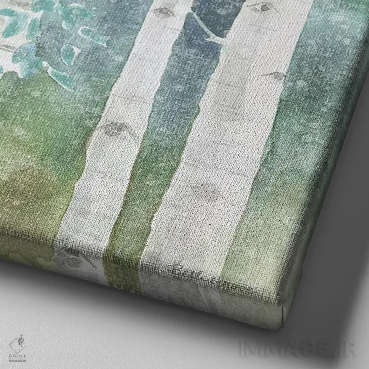 تابلو برگهای طبیعت III بدون طلا اثر بث گروو - نمای نزدیک بافت بوم