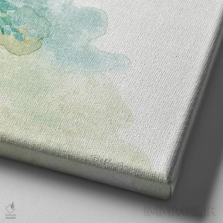 تابلو برگهای طبیعت II بدون طلا اثر بث گروو - نمای نزدیک بافت بوم