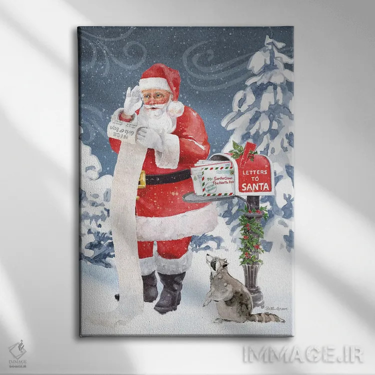 تابلو فهرست بابانوئل VII اثر بث گروو - نمای روبهرو روی دیوار