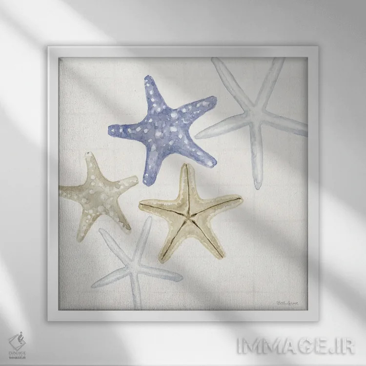 تابلو سواحل آرام IV اثر بث گروو - نمای قابدار سفید