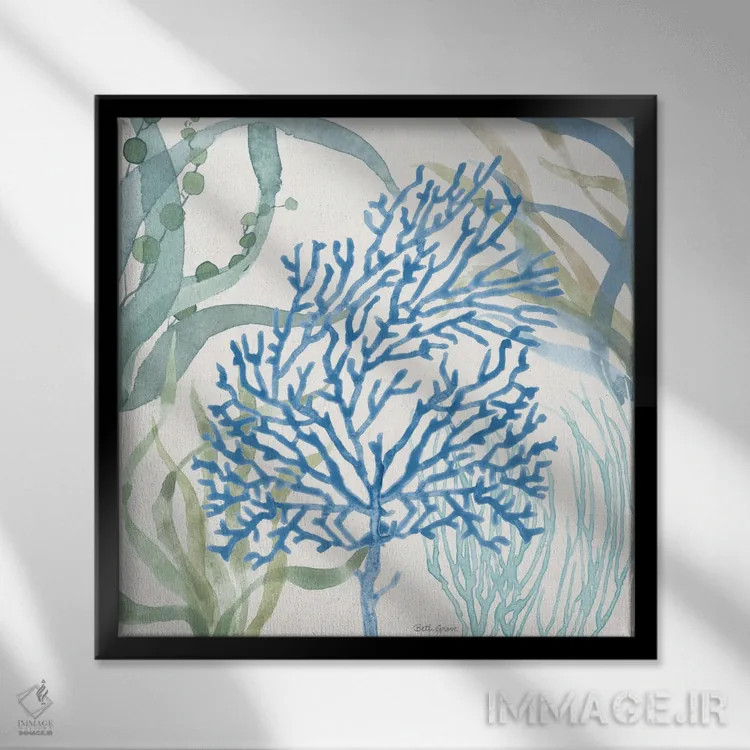 تابلو سواحل آرام VI اثر بث گروو - نمای قابدار مشکی