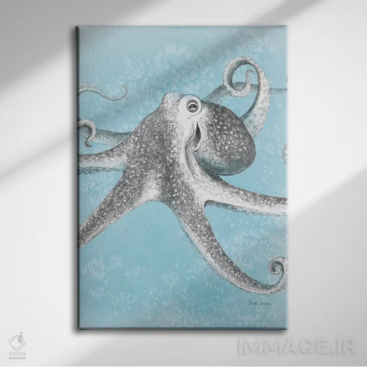 تابلو زندگی دریایی ساحلی II نسخه دوم اثر بث گروو - نمای روبهرو روی دیوار