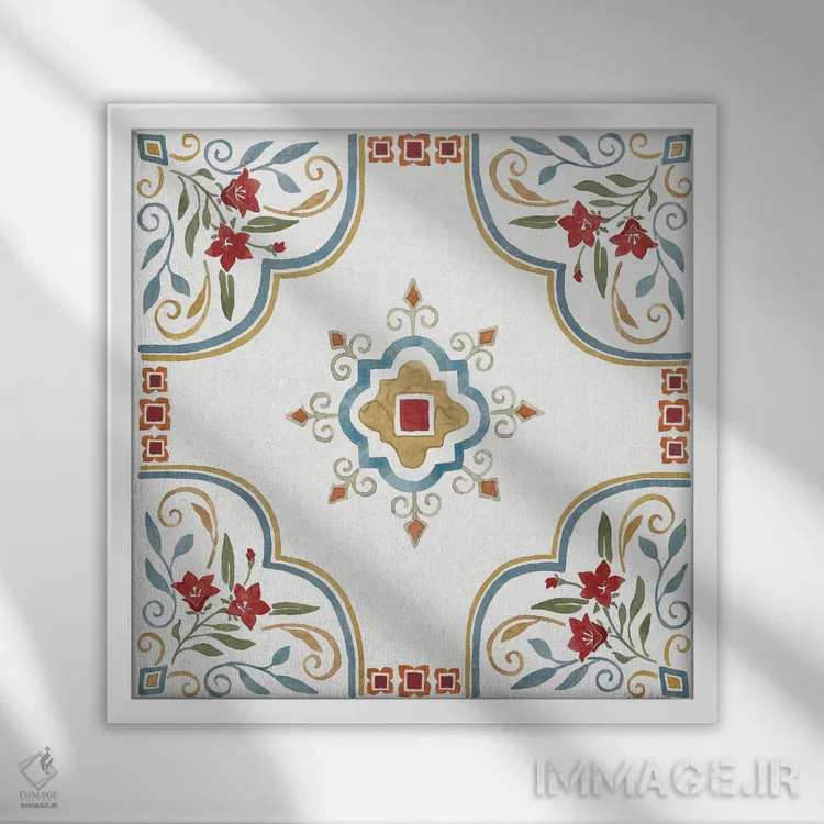 تابلو نقش مدیترانهای III اثر بث گروو - نمای قابدار سفید