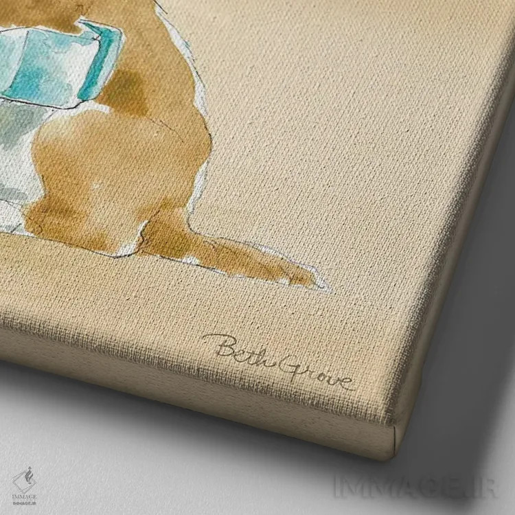 تابلو تفریح تابستانی در ساحل II اثر بث گروو - نمای نزدیک بافت بوم