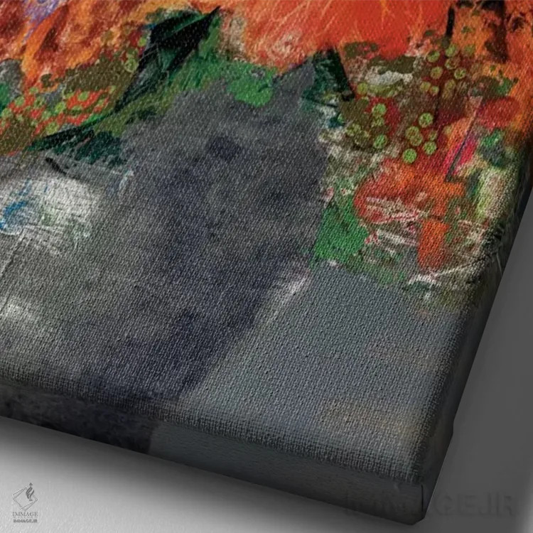 تابلو در اوج شکوفه اثر لِزلی برنسن - نمای نزدیک بافت بوم