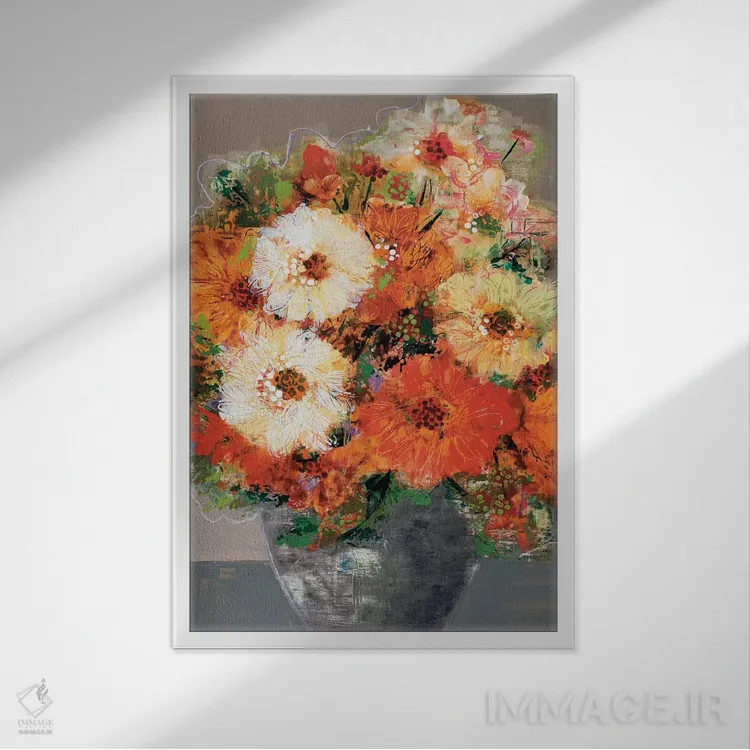 تابلو در اوج شکوفه اثر لِزلی برنسن - نمای قابدار سفید