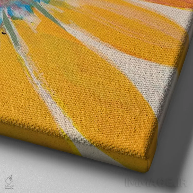 تابلو گل آفتابی IV اثر لِزلی برنسن - نمای نزدیک بافت بوم