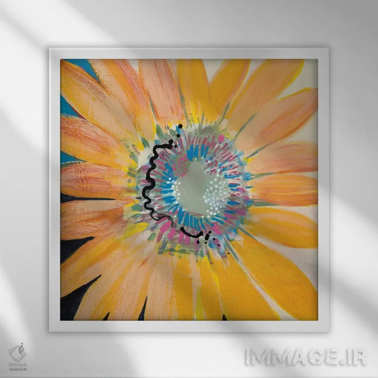 تابلو گل آفتابی IV اثر لِزلی برنسن - نمای قابدار سفید