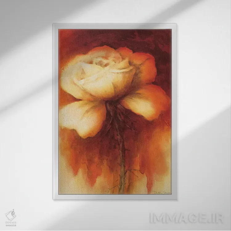 تابلو گل رز I اثر بتی جانسما - نمای قابدار سفید