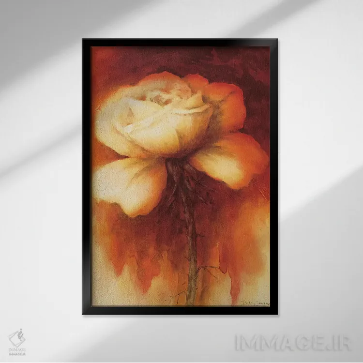 تابلو گل رز I اثر بتی جانسما - نمای قابدار مشکی