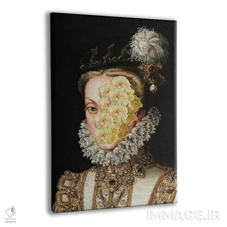 تابلو بانوی اشرافی با صورت گل (سوررئال) اثر بونا فیدسا - نمای پرسپکتیو محصول