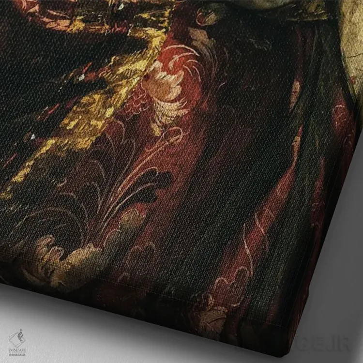 تابلو پرتره زن کلاسیک XVII اثر بونا فیدسا - نمای نزدیک بافت بوم