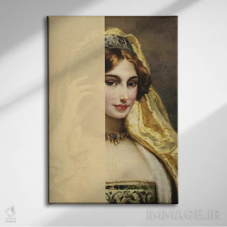 تابلو پرتره زن کلاسیک XVIII اثر بونا فیدسا - نمای روبهرو روی دیوار