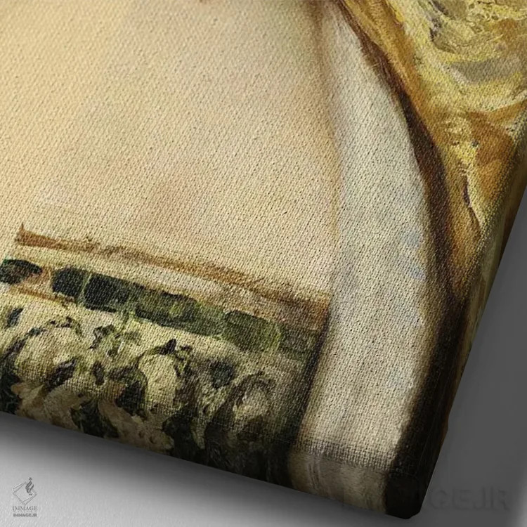 تابلو پرتره زن کلاسیک XVIII اثر بونا فیدسا - نمای نزدیک بافت بوم