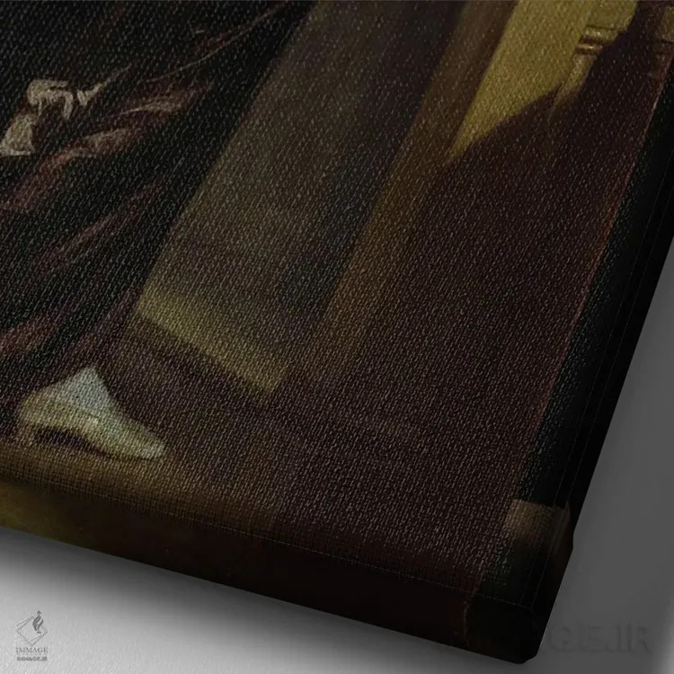 تابلو پرتره زن کلاسیک XXII اثر بونا فیدسا - نمای نزدیک بافت بوم