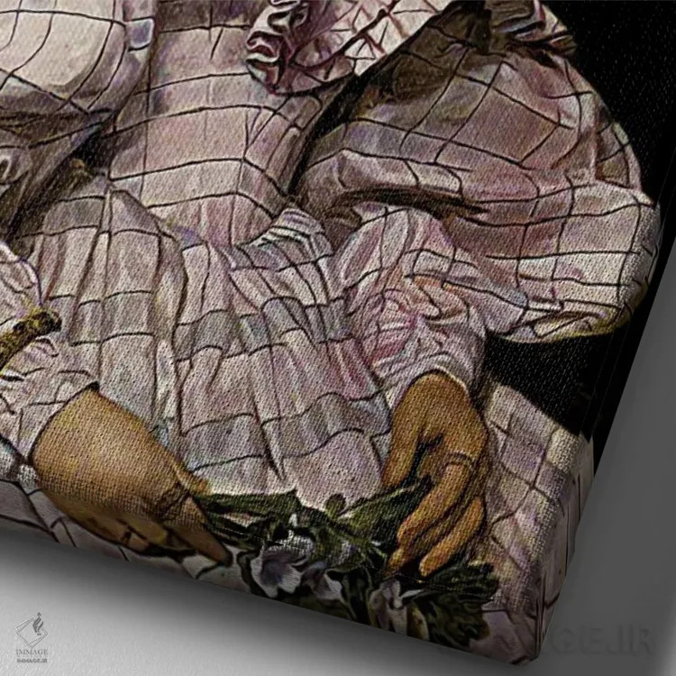 تابلو پرتره زن کلاسیک XXIV اثر بونا فیدسا - نمای نزدیک بافت بوم