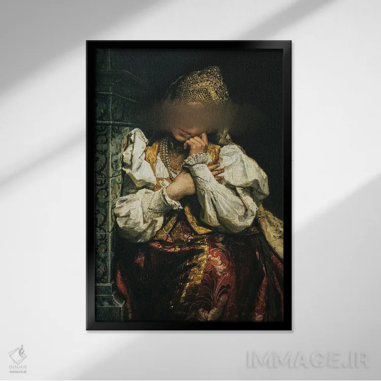 تابلو پرتره زن کلاسیک XVII اثر بونا فیدسا - نمای قابدار مشکی