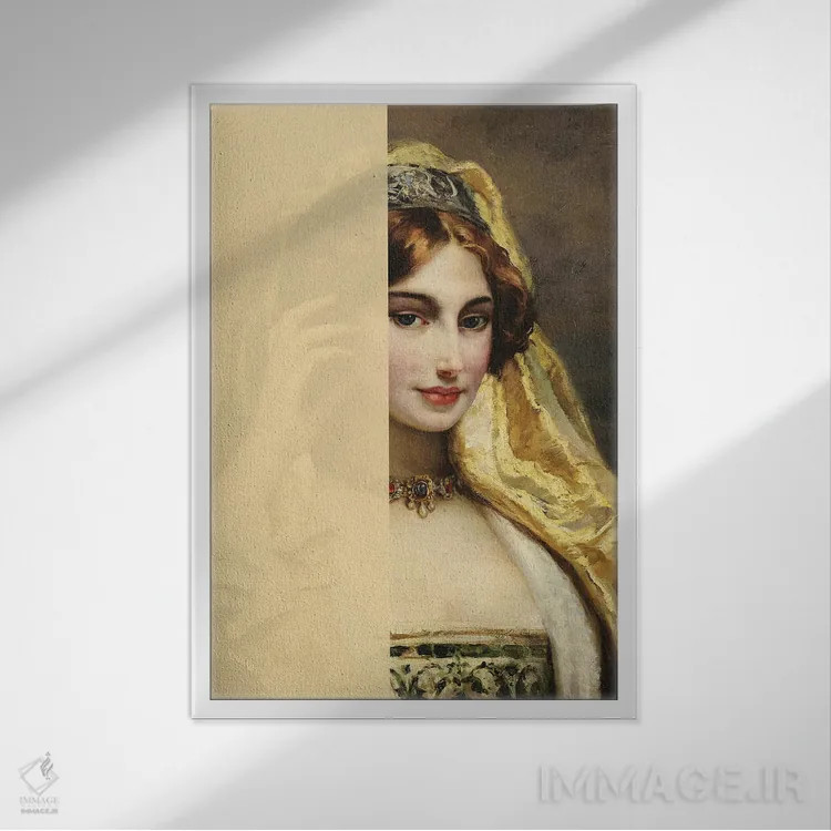 تابلو پرتره زن کلاسیک XVIII اثر بونا فیدسا - نمای قابدار سفید