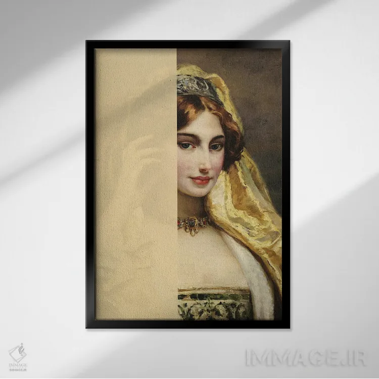 تابلو پرتره زن کلاسیک XVIII اثر بونا فیدسا - نمای قابدار مشکی