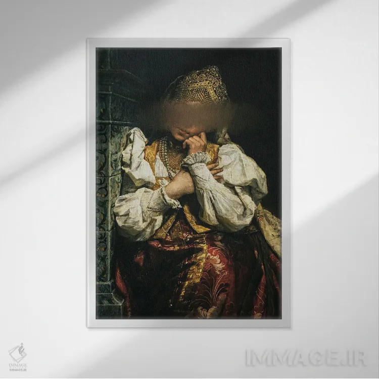 تابلو پرتره زن کلاسیک XVII اثر بونا فیدسا - نمای قابدار سفید