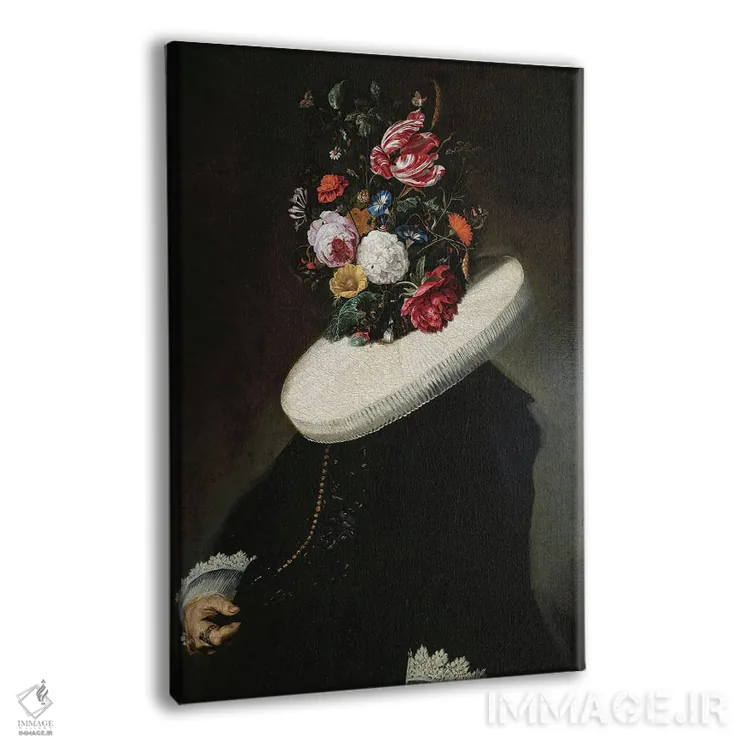 تابلو بانوی اشرافی با سر گل (سوررئال) اثر بونا فیدسا - نمای پرسپکتیو محصول