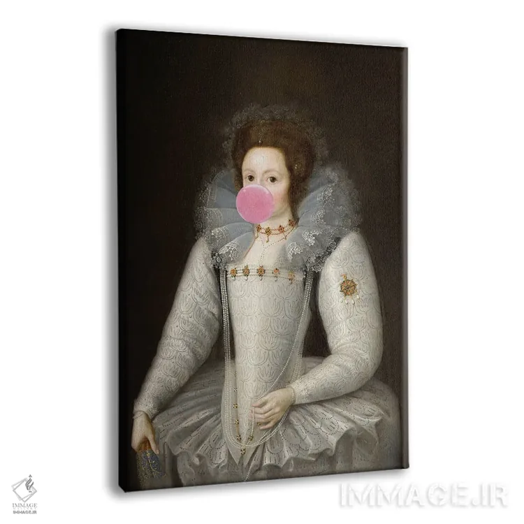 تابلو پرتره زن با آدامس بادکنکی V اثر بونا فیدسا - نمای پرسپکتیو محصول