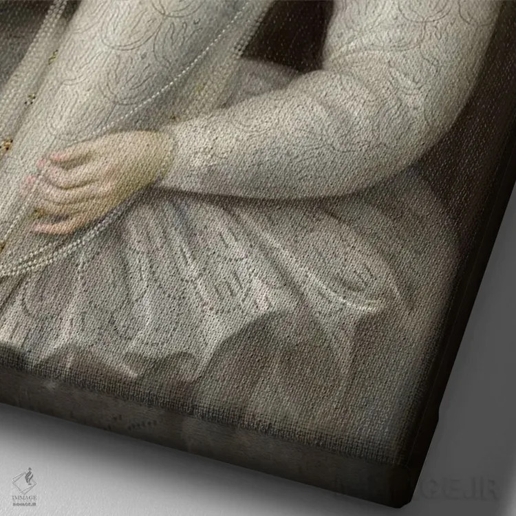 تابلو پرتره زن با آدامس بادکنکی V اثر بونا فیدسا - نمای نزدیک بافت بوم