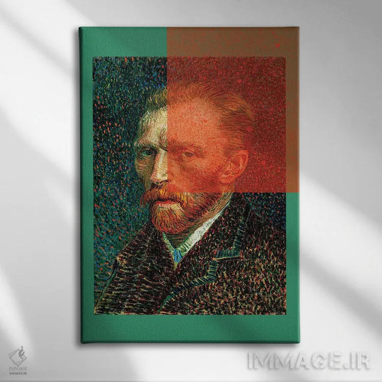 تابلو کلاژ پرتره ونگوگ XI اثر بونا فیدسا - نمای روبهرو روی دیوار