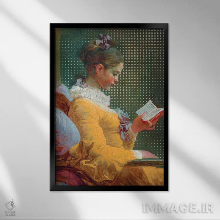 تابلو کتاب خواندن یک فضیلت است اثر بونا فیدسا - نمای قابدار مشکی