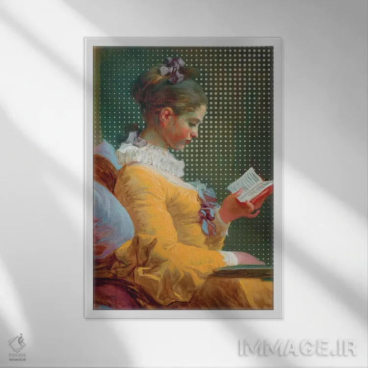 تابلو کتاب خواندن یک فضیلت است اثر بونا فیدسا - نمای قابدار سفید