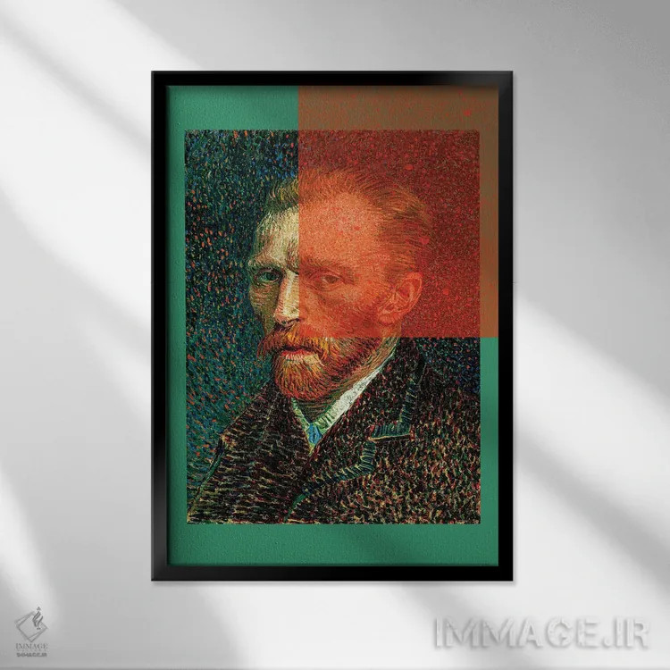 تابلو کلاژ پرتره ونگوگ XI اثر بونا فیدسا - نمای قابدار مشکی