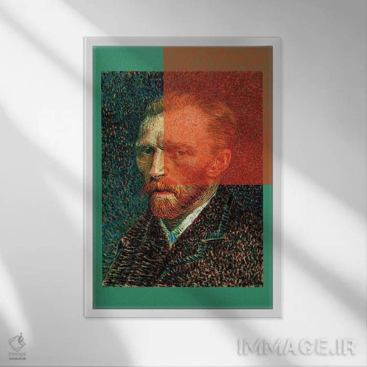 تابلو کلاژ پرتره ونگوگ XI اثر بونا فیدسا - نمای قابدار سفید