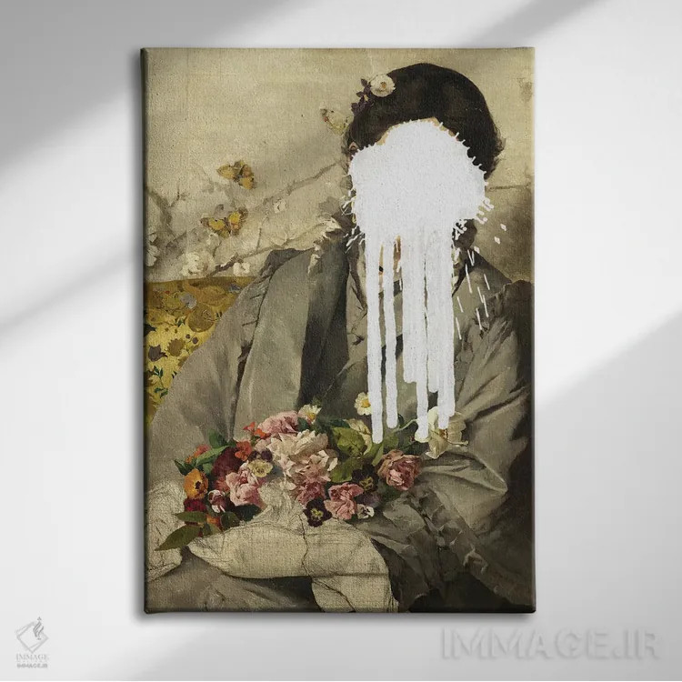تابلو پاشیدن رنگ روی صورت II اثر بونا فیدسا - نمای روبهرو روی دیوار